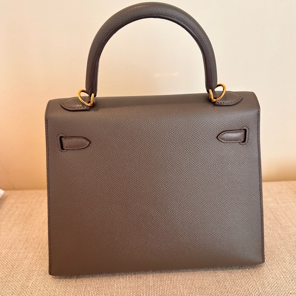 Hermes Kelly 25 Etain with gold hardware - Picture 4 of 4